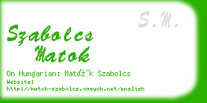 szabolcs matok business card